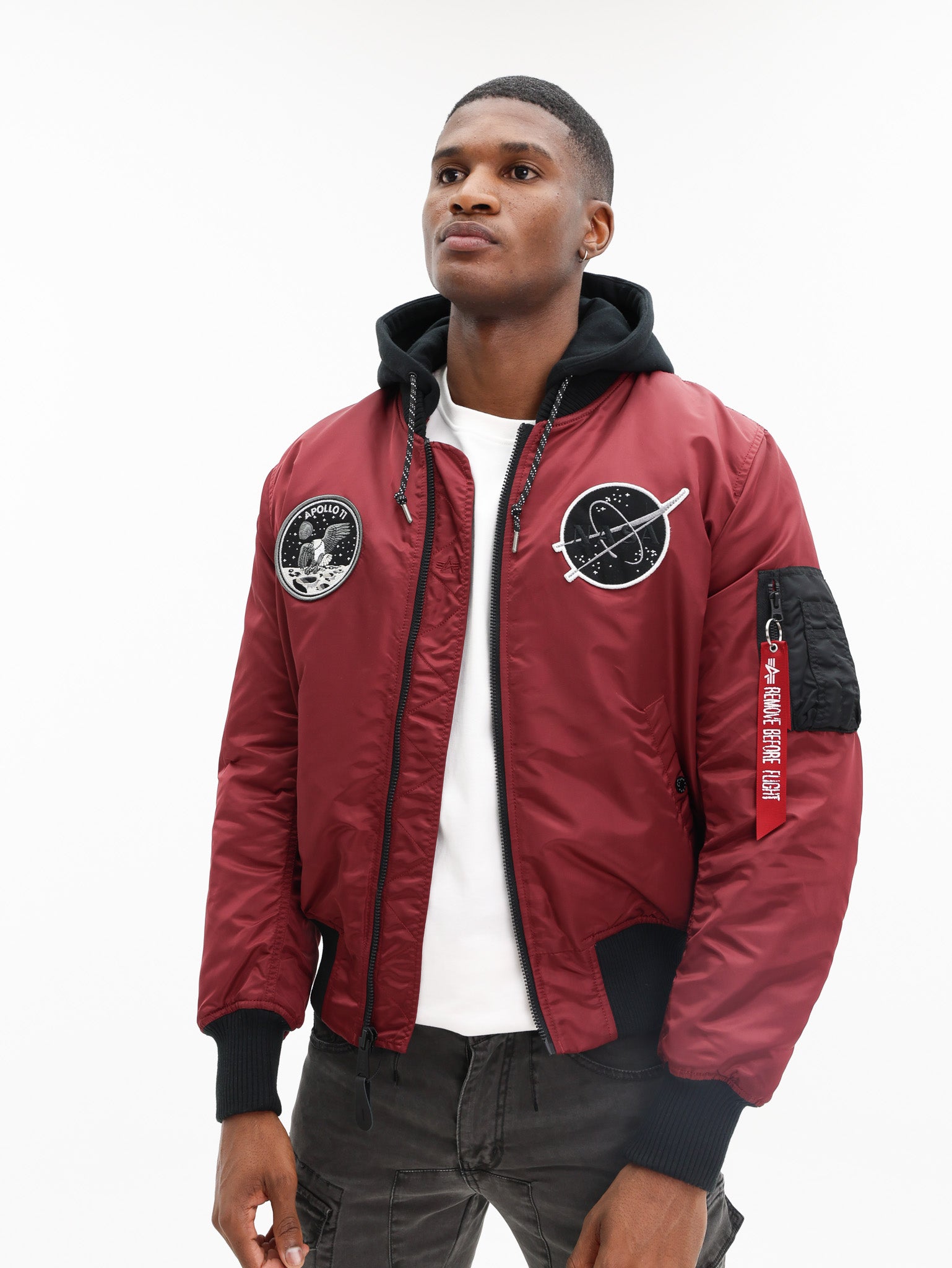 Alpha Jacket Ma-1 Vf Dark Side Reflective Burgundy